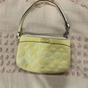 Coach Light Yellow Wristlet Bag